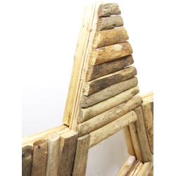 Gwiazda z kawałków drewna Wisząca 60cm